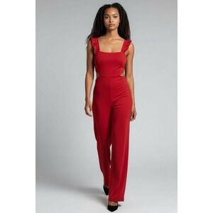 Mm Mm Mm Red Wide Leg Sleeveless Pants Jumpsuit, Womens XL